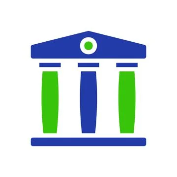 Minimalist Icon of a Classical Building Façade Ilustración de archivo