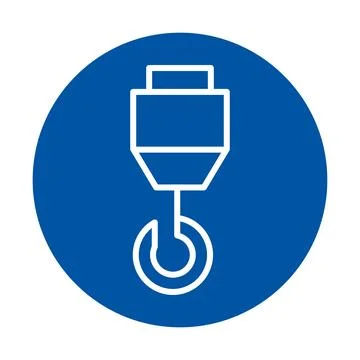 Minimalist Icon of a Crane Hook for Construction and Industrial Use Stock Illustration