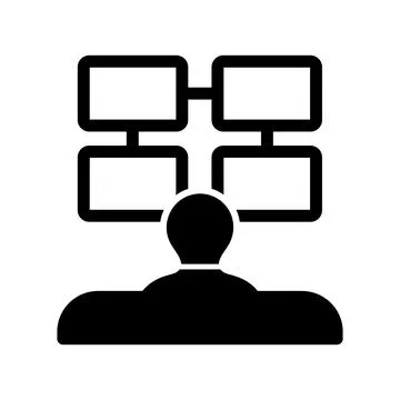 Minimalist Icon Depicting User Interaction with Multi-Screen Stock-Illustration