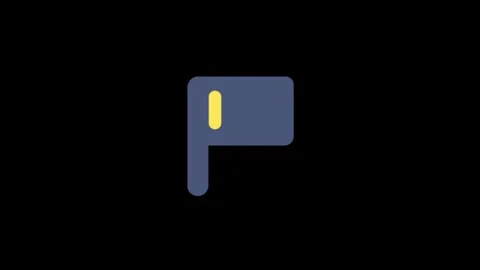 Minimalist Icon Design with Blue Background and Yellow Accents Video stock 341917741