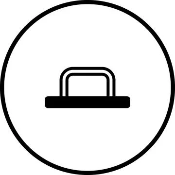 Minimalist icon design featuring a simple handle within a circular border fra Illustration