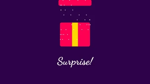 Minimalist icon design of a gift box on solid dark background Stock Footage 336880101
