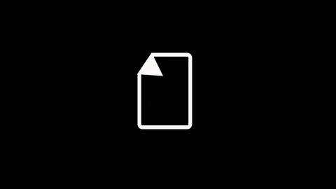 Minimalist icon of a document or file on a dark background. Document icon c.. Stock Footage 337567757