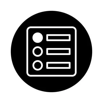 Minimalist icon presenting list menu options with circular indicators and r.. Stock Illustration