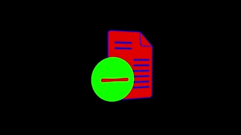 Minimalist Icon with Red Document and Green Circle on Black Background Stock-Footage 341921599