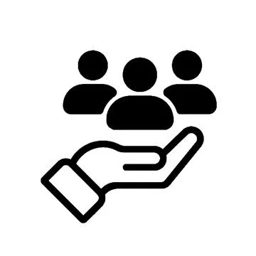 Minimalist icon representing community support and social care Stock Illustration