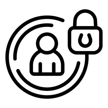 This minimalist icon represents the concept of data privacy and security 스톡 일러스트