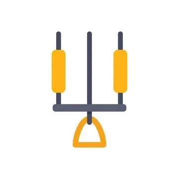 Minimalist icon of a rowing machine for exercise Stock Illustration
