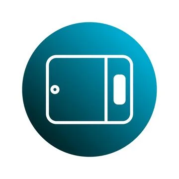 Minimalist icon of a simple electronic device against a gradient circle bac.. Illustrazione stock