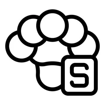 Minimalist icon of sulfur atom with atomic number Illustrazione stock