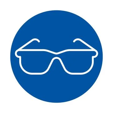 Minimalist Icon of Sunglasses on Solid Blue Background for Summer Vibes Stock Illustration
