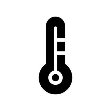 Minimalist Icon of Thermometer Representing Temperature Measurement and Weath Stock Illustration