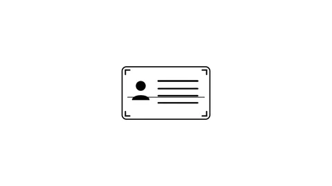 Minimalist id card scan animation on white background. 4K Video stock 340883045
