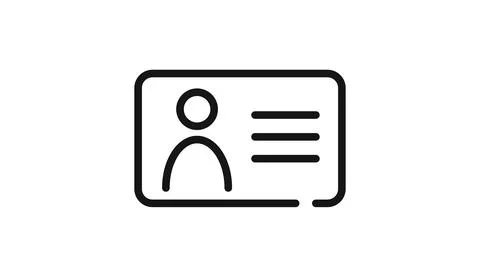 Minimalist ID card vector icon Иллюстрация