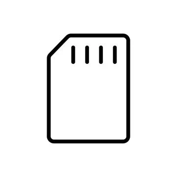 Minimalist Illustration of a Blank Memory Card Icon on White Background Stock Illustration