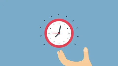 Minimalist Illustration of a Clock Highlighting Time Concepts and Man Holdi.. 動画素材 341920213