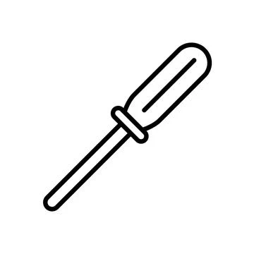 Minimalist Illustration of a Flathead Screwdriver in Simple Style Stock Illustration