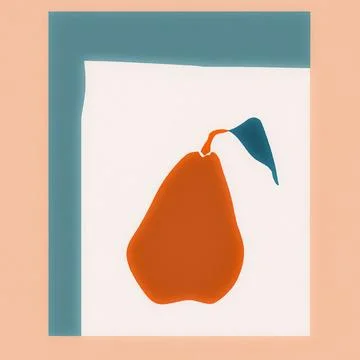 Minimalist illustration of a pear, on a rectangular green-whitebackground イラスト素材