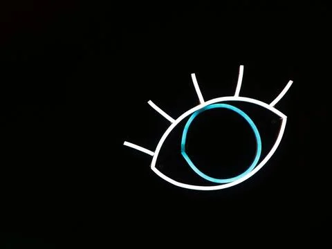 A minimalist illustration of a stylized eye  Stock Illustration