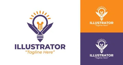 Minimalist Illustrator Logo Stock Illustration