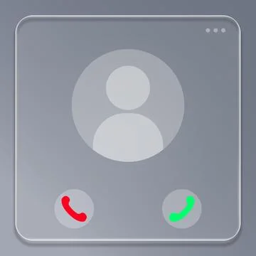 Minimalist incoming call interface with user avatar and call buttons Stock Illustration
