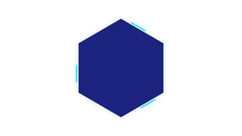 Minimalist Indigo Database Hexagon with Aqua Energy Circuit Pulses Loop Stock Footage 346611523