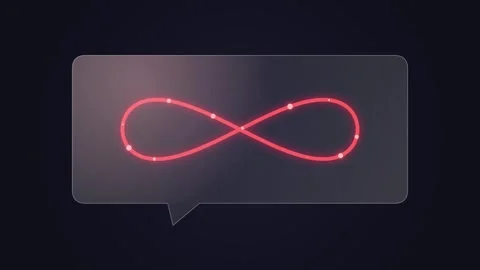 Minimalist infinity symbol graphic on dark background, abstract concept loop Stock Footage 344517608