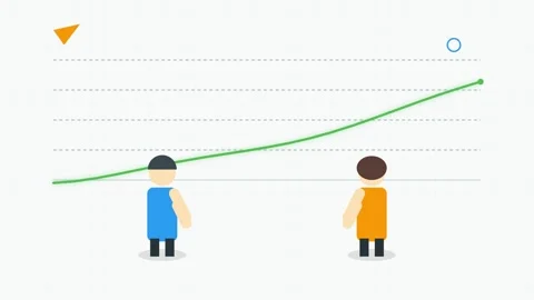Minimalist infographic presentation of abstract data trends and growth charts Stock Footage 344641333