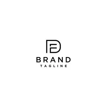 Minimalist Initial Letter DF Logo Design Stock Illustration
