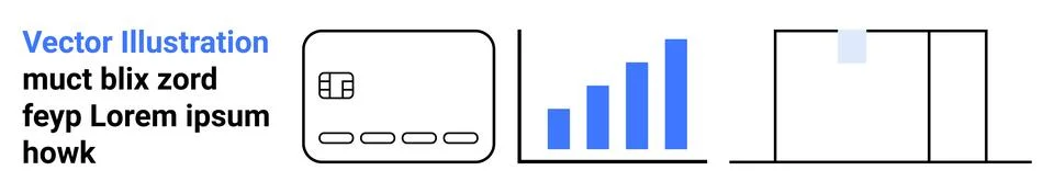Minimalist interface displaying a data dashboard with text elements, histogra Stock Illustration
