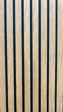 Minimalist interior background featuring multiple shades of wooden acoustic.. Foto stock