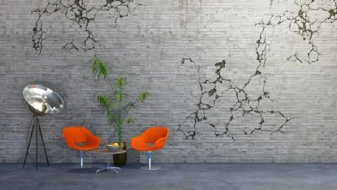 Minimalist interior of creative studio or workshop Illustrazione stock