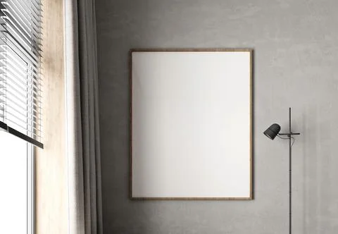 Minimalist interior design with empty picture frame ready for art, complemented Stock-Illustration