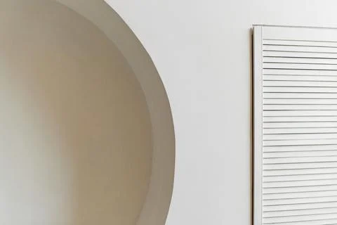 Minimalist Interior Design with White Wall and Ventilation Grill Stock Photos