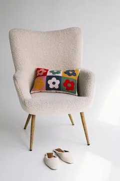 Minimalist interior designed for creative contemplation or relaxation. Stock Photos