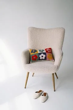 Minimalist interior designed for creative contemplation or relaxation. Stock Photos