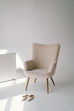 Minimalist interior designed for creative contemplation or relaxation. Stock Photos