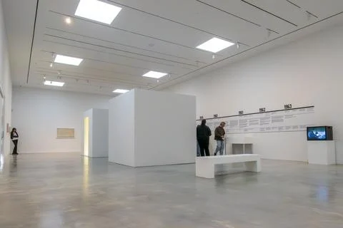 Minimalist interior of the Robert Olnick Pavilion at Magazzino Italian Art Stock Photos