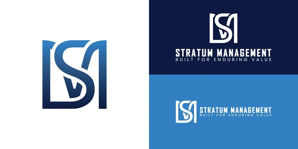 A minimalist, interlocking S and M logo for a holding company. Stock Illustration