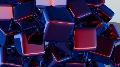 Minimalist interpretation of interconnected blocks symbolizing blockchain. イラスト素材