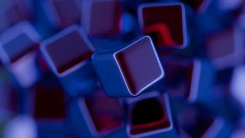 Minimalist interpretation of interconnected blocks symbolizing blockchain. Illustrazione stock