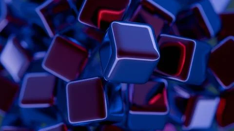 Minimalist interpretation of interconnected blocks symbolizing blockchain. イラスト素材