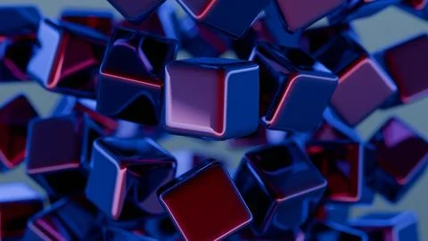 Minimalist interpretation of interconnected blocks symbolizing blockchain. Stock Illustration