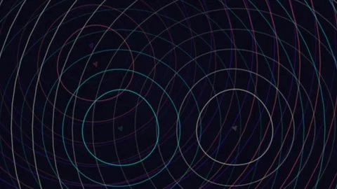 Minimalist Intersecting Circular Lines on Dark Background Vidéo 332126566