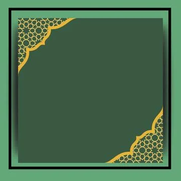 Minimalist Islamic Geometric Border Design Template Stock Illustration