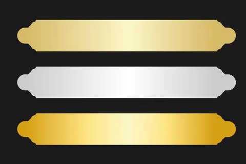 Minimalist Islamic Text Frames in Gold and Silver Stock Illustration