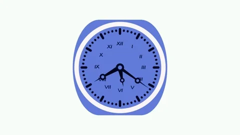 Minimalist Isolated of a classic analog clock with Roman numerals Animation Stock Footage 309886656