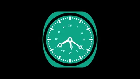 Minimalist Isolated of a classic analog clock with Roman numerals Animation Stock Footage 309886771