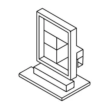Minimalist Isometric Frame Structure Illustration for Design and Architecture Stock Illustration