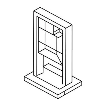 Minimalist Isometric Frame Structure Illustration for Design and Architecture Stock Illustration
